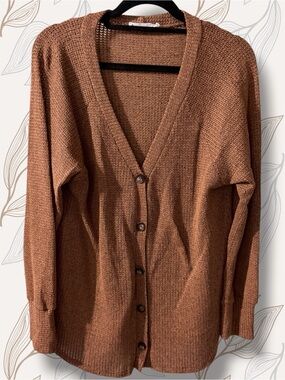 🌸Lush Cozy V-Neck Button Cardigan - Brown